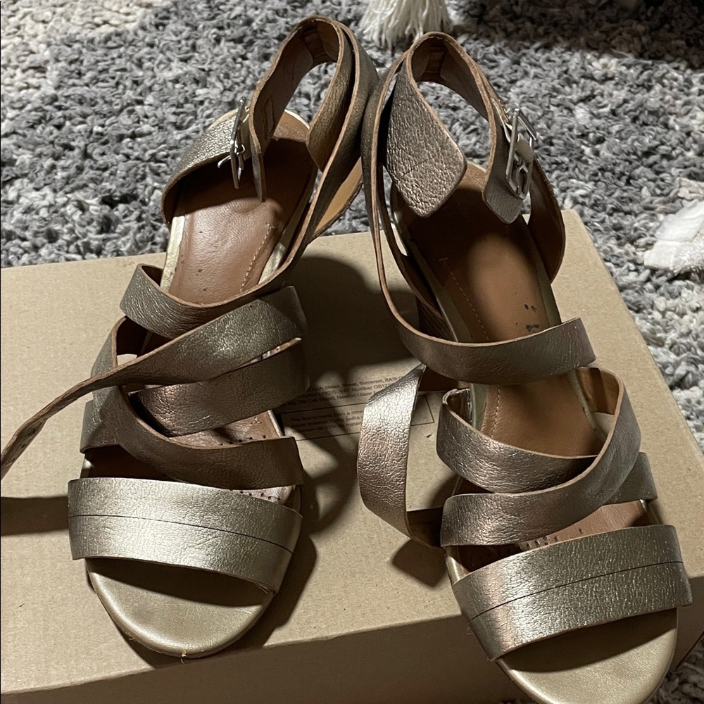 Clarks Metallic Strappy Sandals